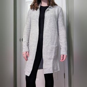 Dynamite Grey & White Knit Sweater Coat | Size XS